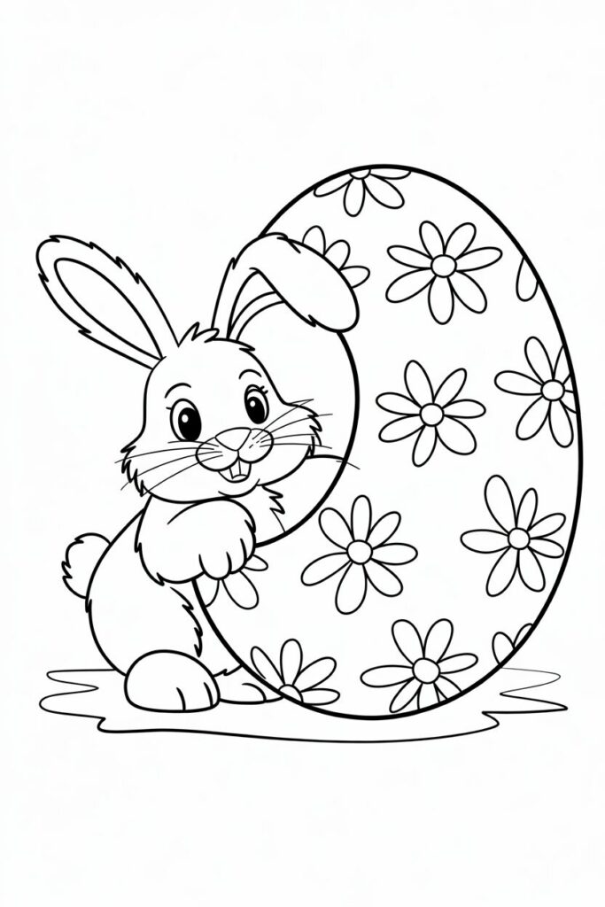 Bunny With a Giant Flower Egg