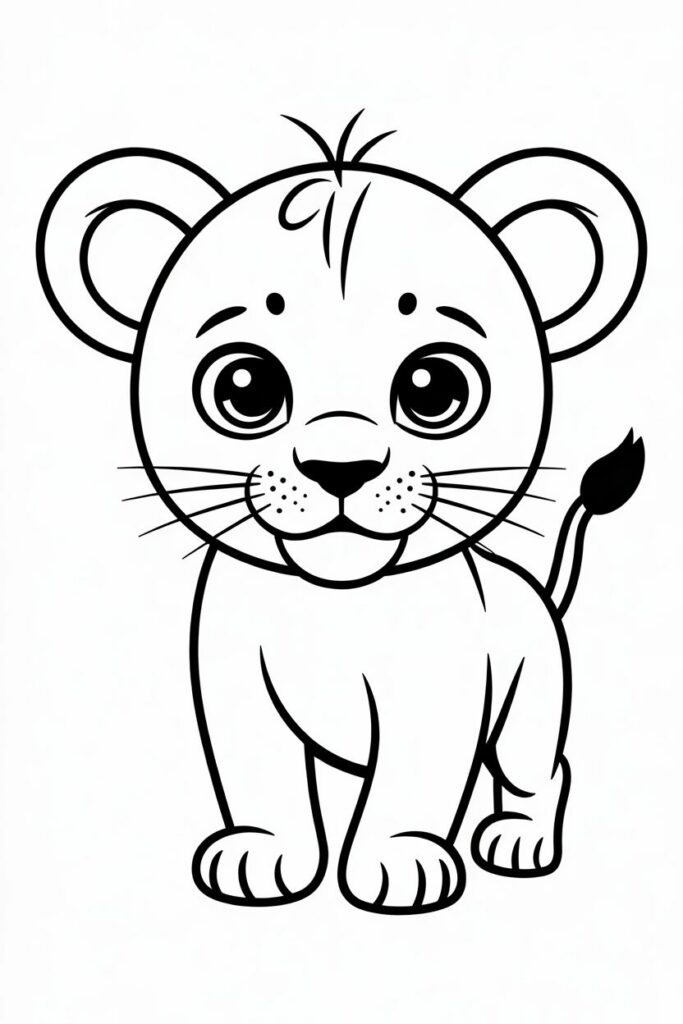 Cute Baby Lion Coloring Page